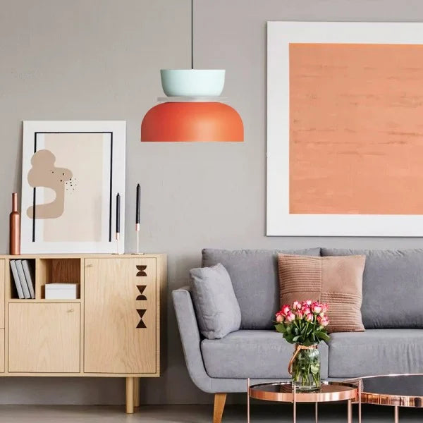 Frendorf | NordicGlow Moderne Pendelleuchte | Skandinavisches Design | Farbige Akzente | Dimmbar | Ideal für Esszimmer & Wohnzimmer