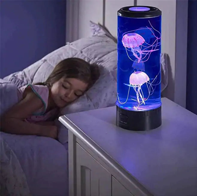 Lustige und entspannende LED-Quallenlampe für Kinder