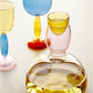 Kelch und Karaffe aus farbigem Glas von Phillips