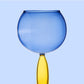 Kelch und Karaffe aus farbigem Glas von Phillips