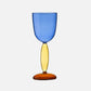Kelch und Karaffe aus farbigem Glas von Phillips