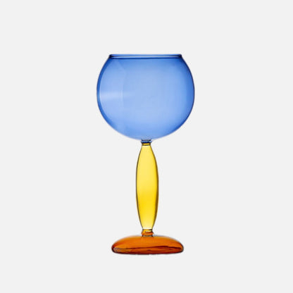 Kelch und Karaffe aus farbigem Glas von Phillips