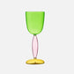 Kelch und Karaffe aus farbigem Glas von Phillips