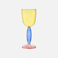 Kelch und Karaffe aus farbigem Glas von Phillips