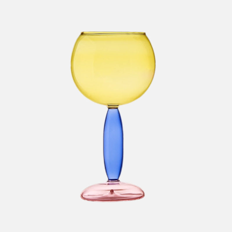 Kelch und Karaffe aus farbigem Glas von Phillips