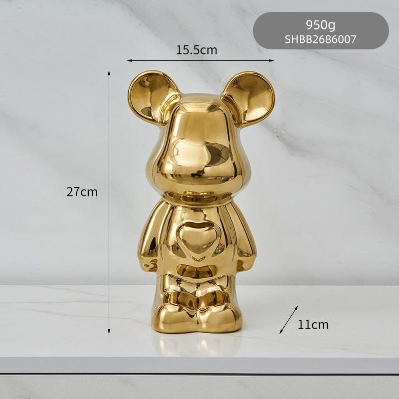 Bunte Keramikbären-Skulptur und Statue Sparschwein Schreibtischornament