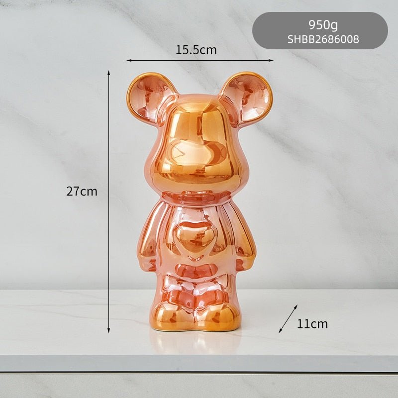 Bunte Keramikbären-Skulptur und Statue Sparschwein Schreibtischornament