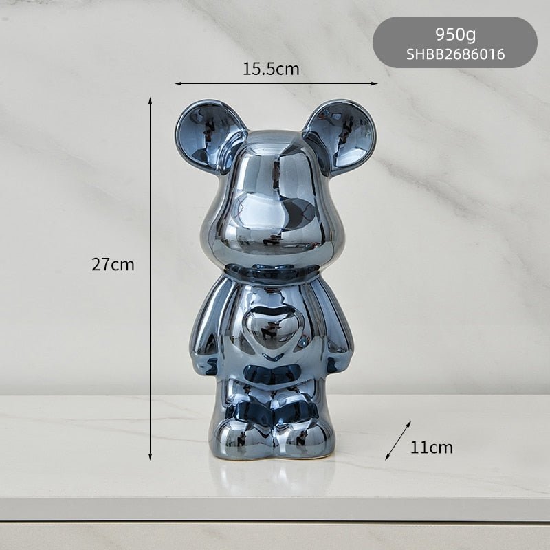 Bunte Keramikbären-Skulptur und Statue Sparschwein Schreibtischornament