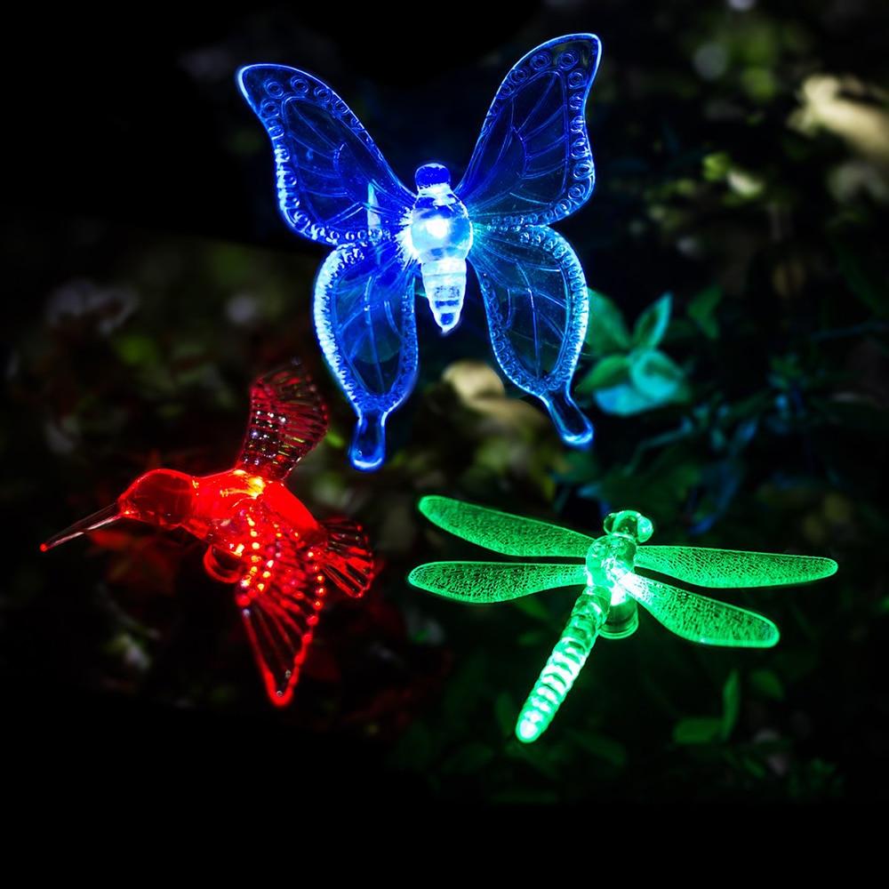 Solar-LED-Gartenleuchten „Bunte Fliegen“