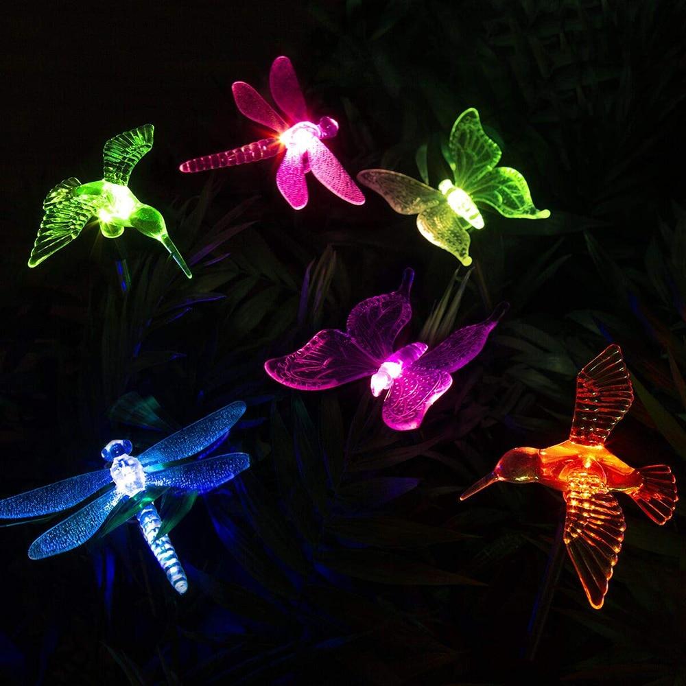 Solar-LED-Gartenleuchten „Bunte Fliegen“