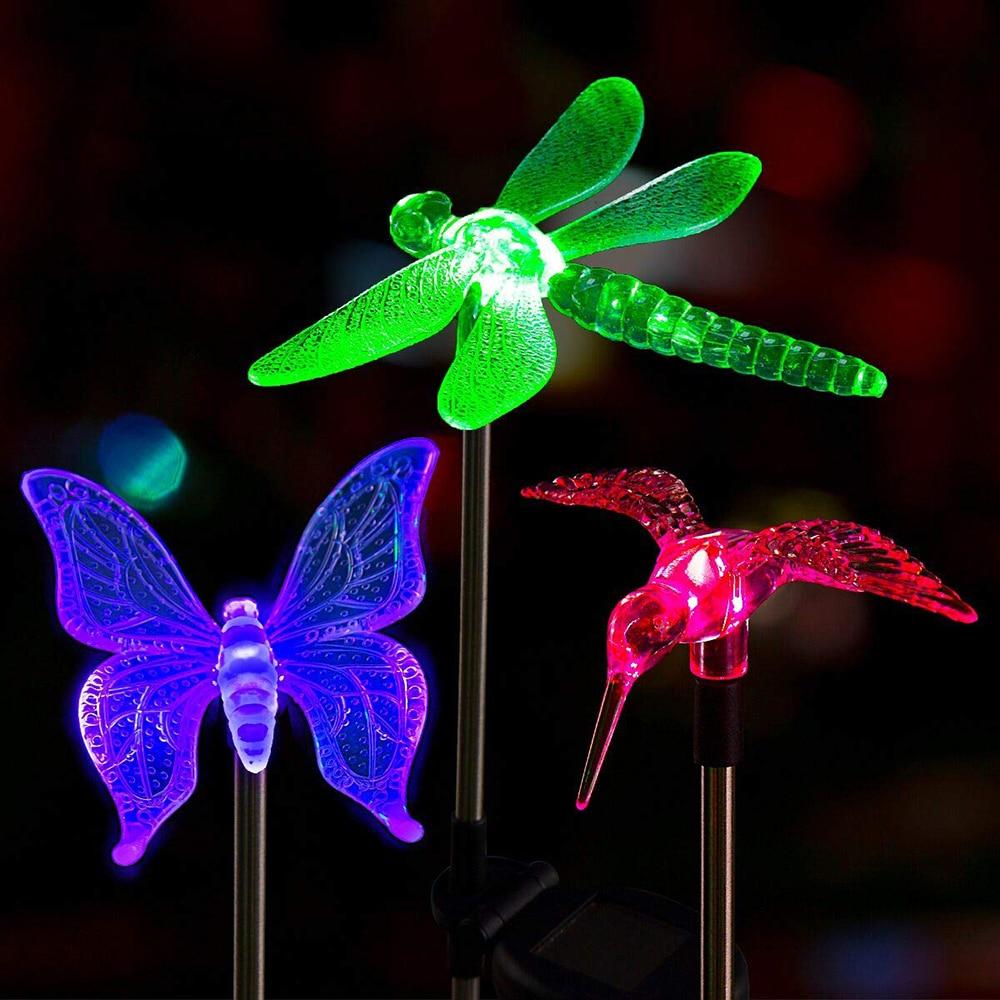 Solar-LED-Gartenleuchten „Bunte Fliegen“