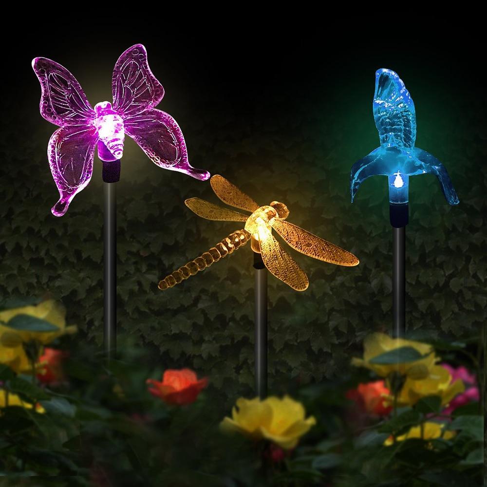 Solar-LED-Gartenleuchten „Bunte Fliegen“