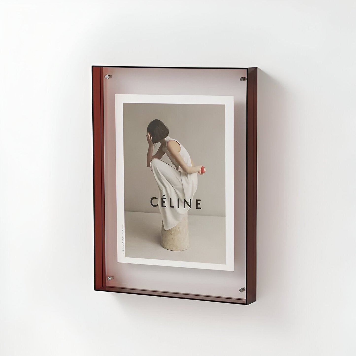 Farbiger transparenter Acrylrahmen für moderne Displays