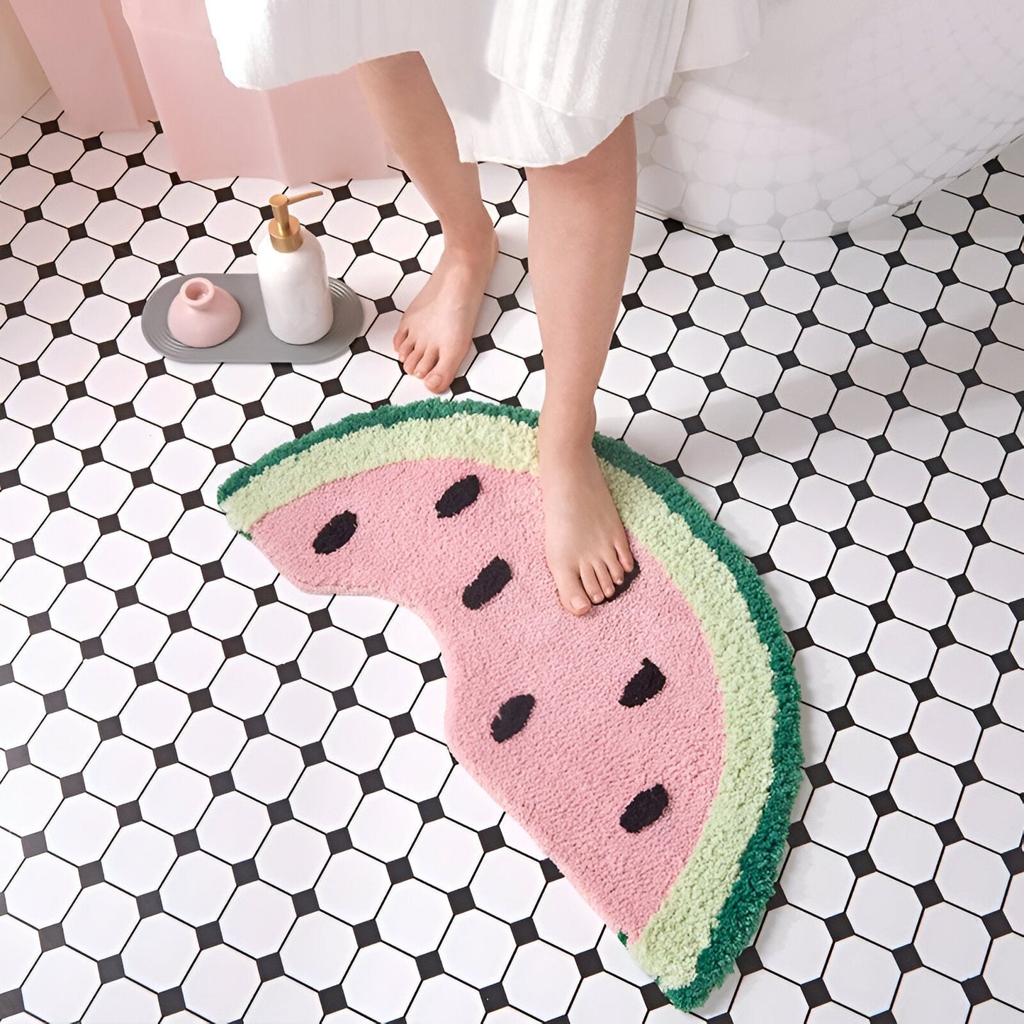Frendorf | MeloMat - Raffiniertes Design Wassermelonen-Scheibe Badmatte