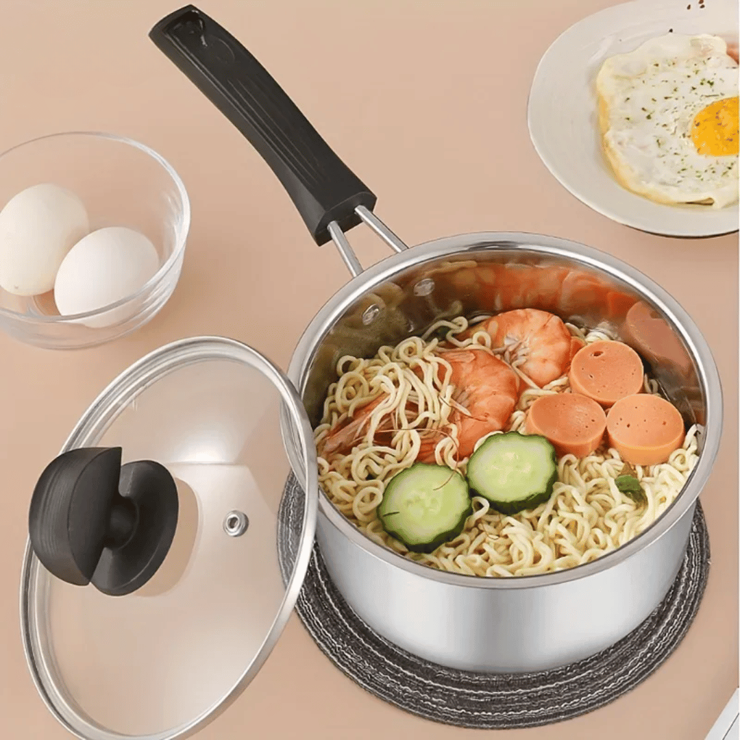 Kochtopf Saucepan Bratpfanne mit dickem Boden mit Glasdeckel