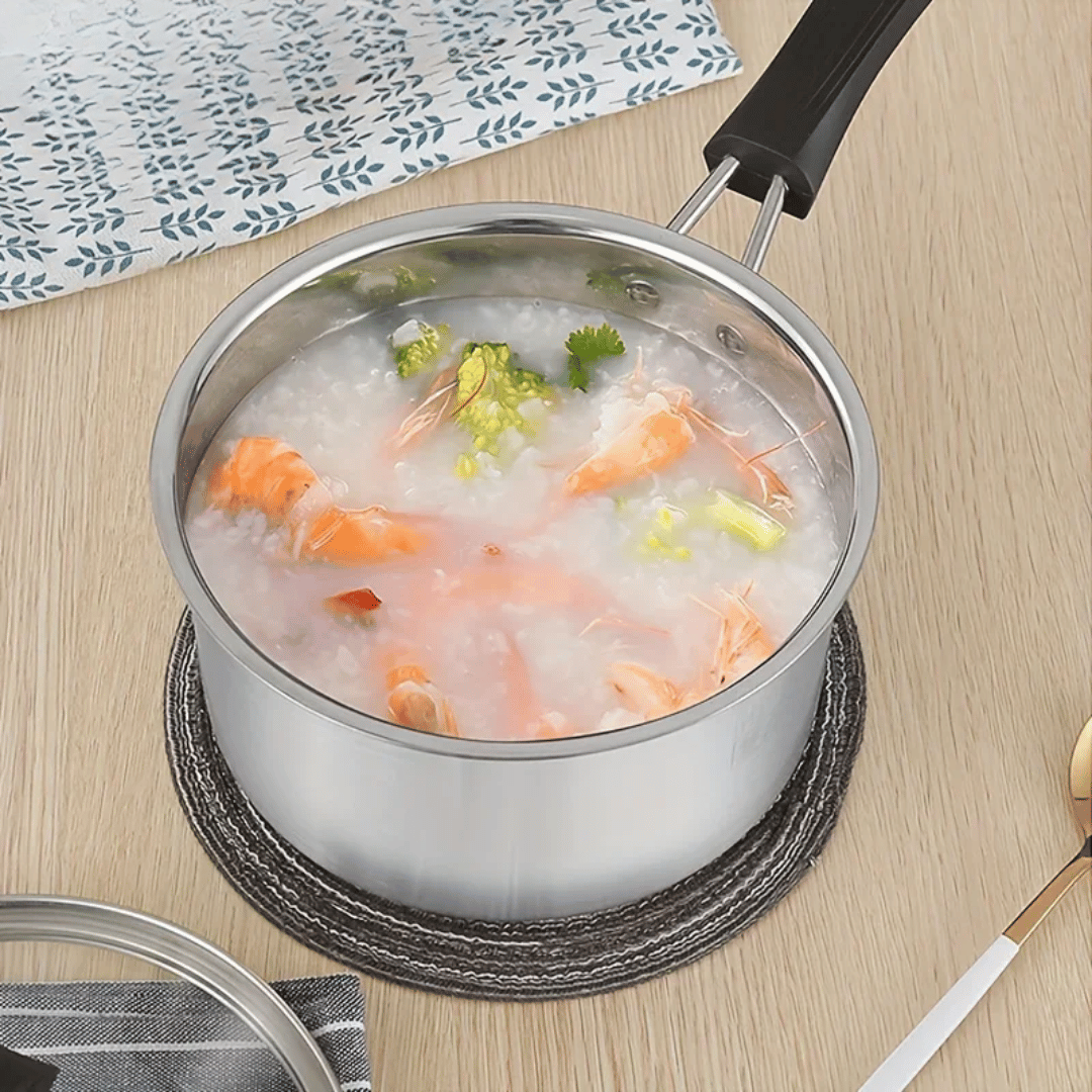 Kochtopf Saucepan Bratpfanne mit dickem Boden mit Glasdeckel