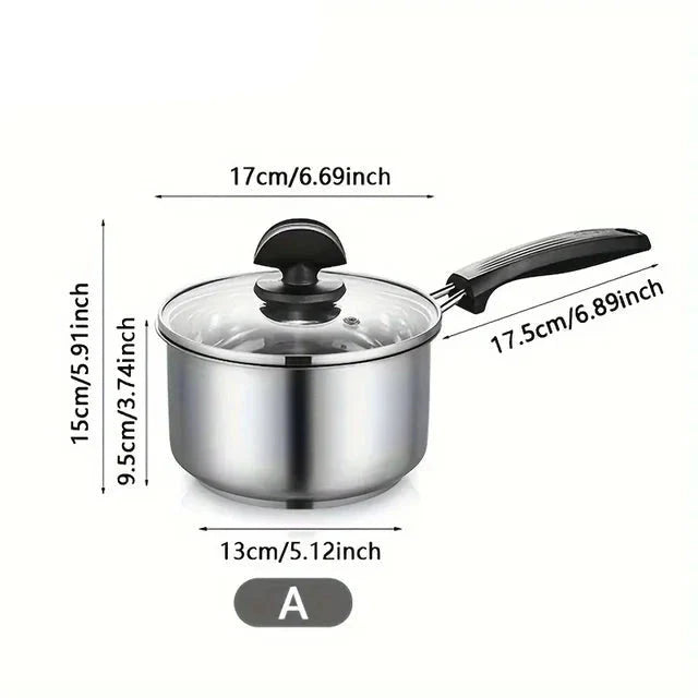 Kochtopf Saucepan Bratpfanne mit dickem Boden mit Glasdeckel