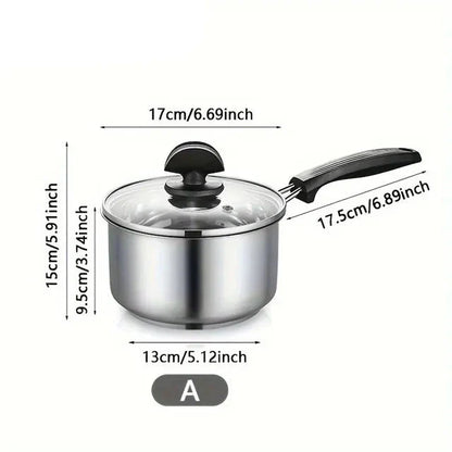 Kochtopf Saucepan Bratpfanne mit dickem Boden mit Glasdeckel