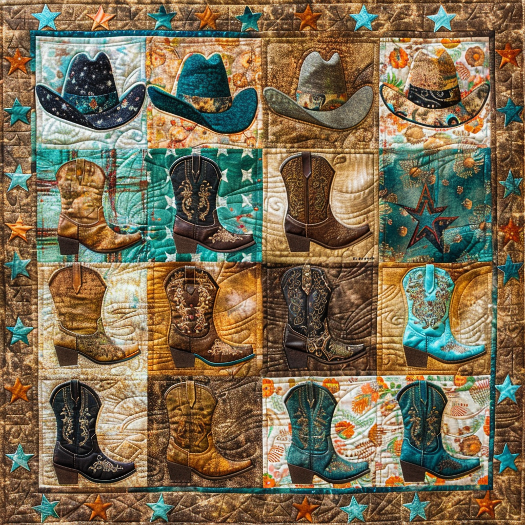 Cowboyhüte und Stiefel Quilt