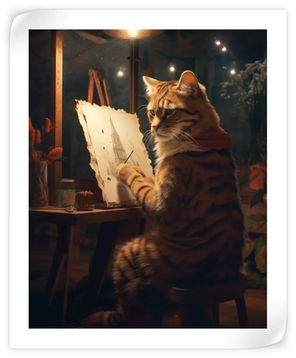 Frendorf | Maler Künstler Katze Wandkunst
