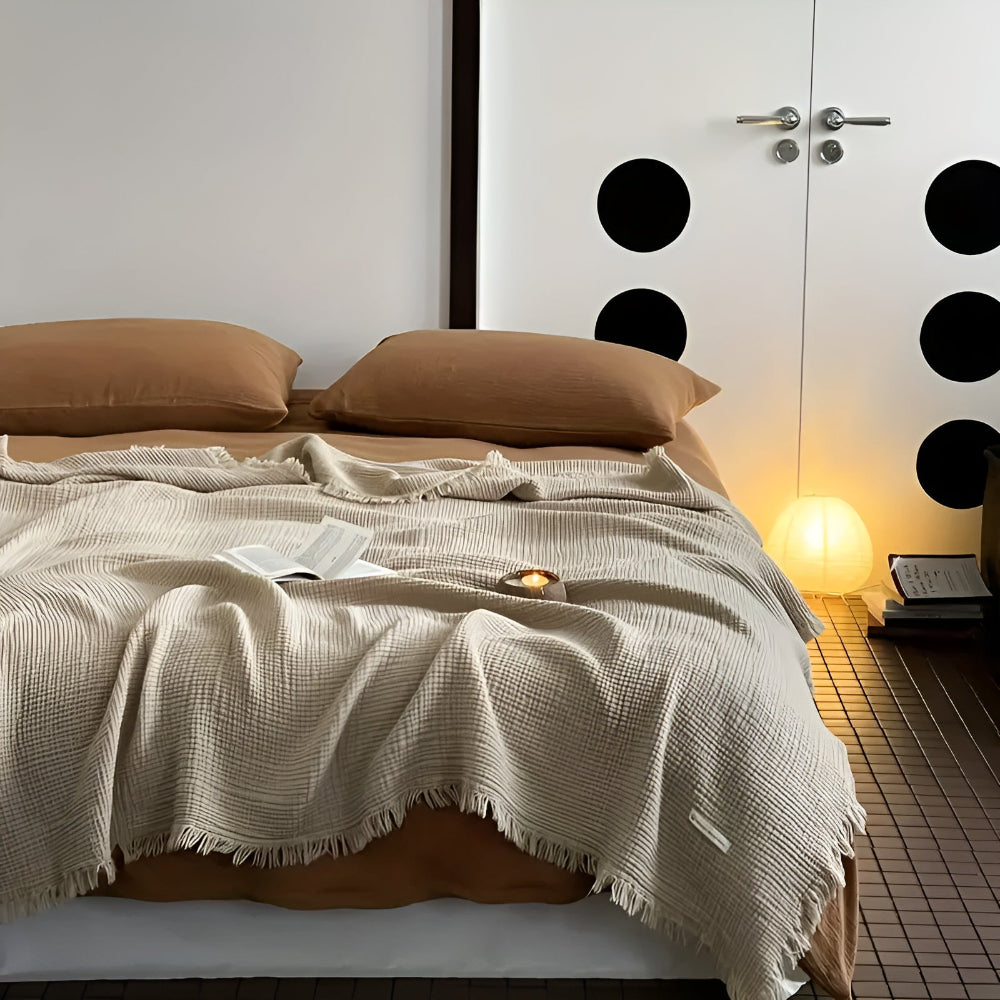 Frendorf | Baumwolle Crinkle Quast Decke