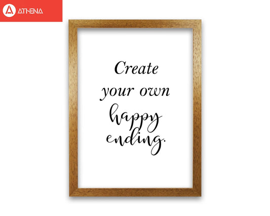 Erstellen Sie Ihre eigene Happy Ending gerahmte Typografie Wandkunst Druck