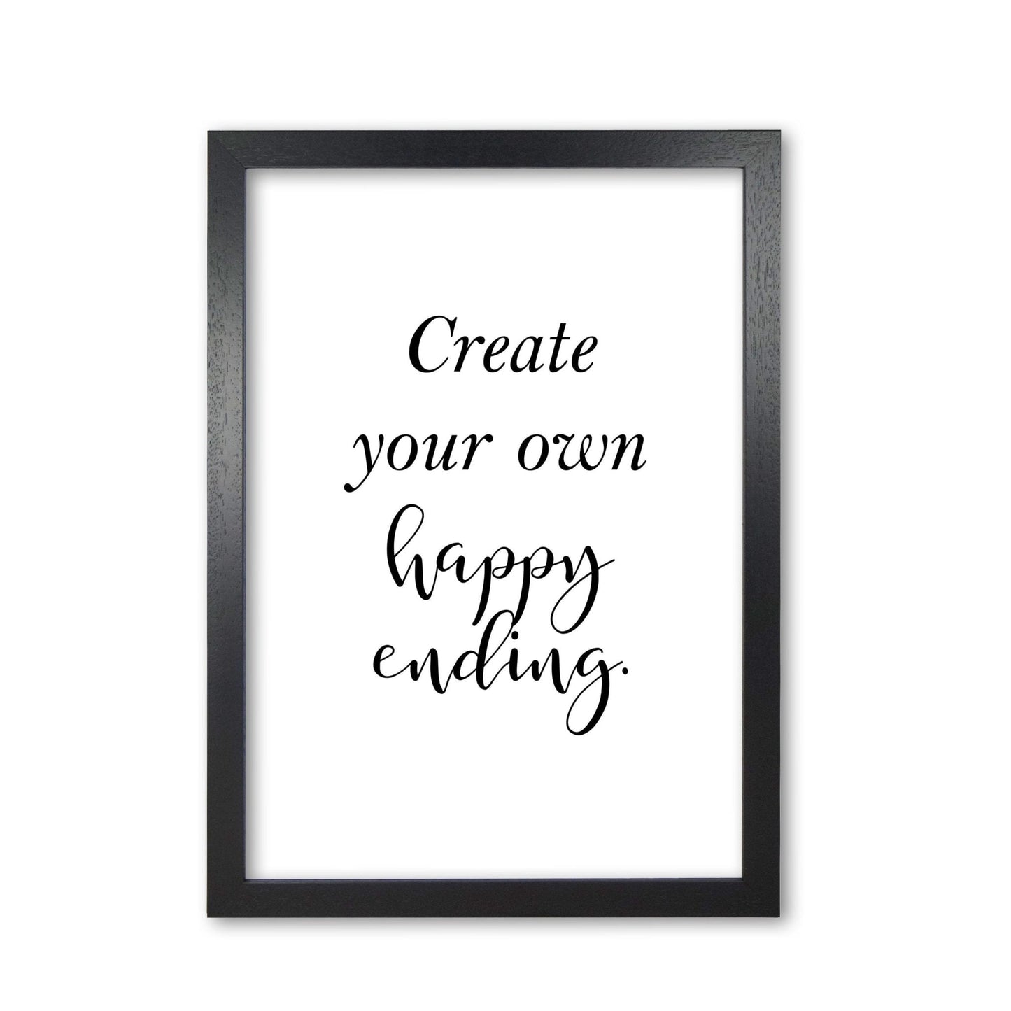 Erstellen Sie Ihre eigene Happy Ending gerahmte Typografie Wandkunst Druck