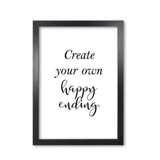 Erstellen Sie Ihre eigene Happy Ending gerahmte Typografie Wandkunst Druck