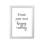Erstellen Sie Ihre eigene Happy Ending gerahmte Typografie Wandkunst Druck