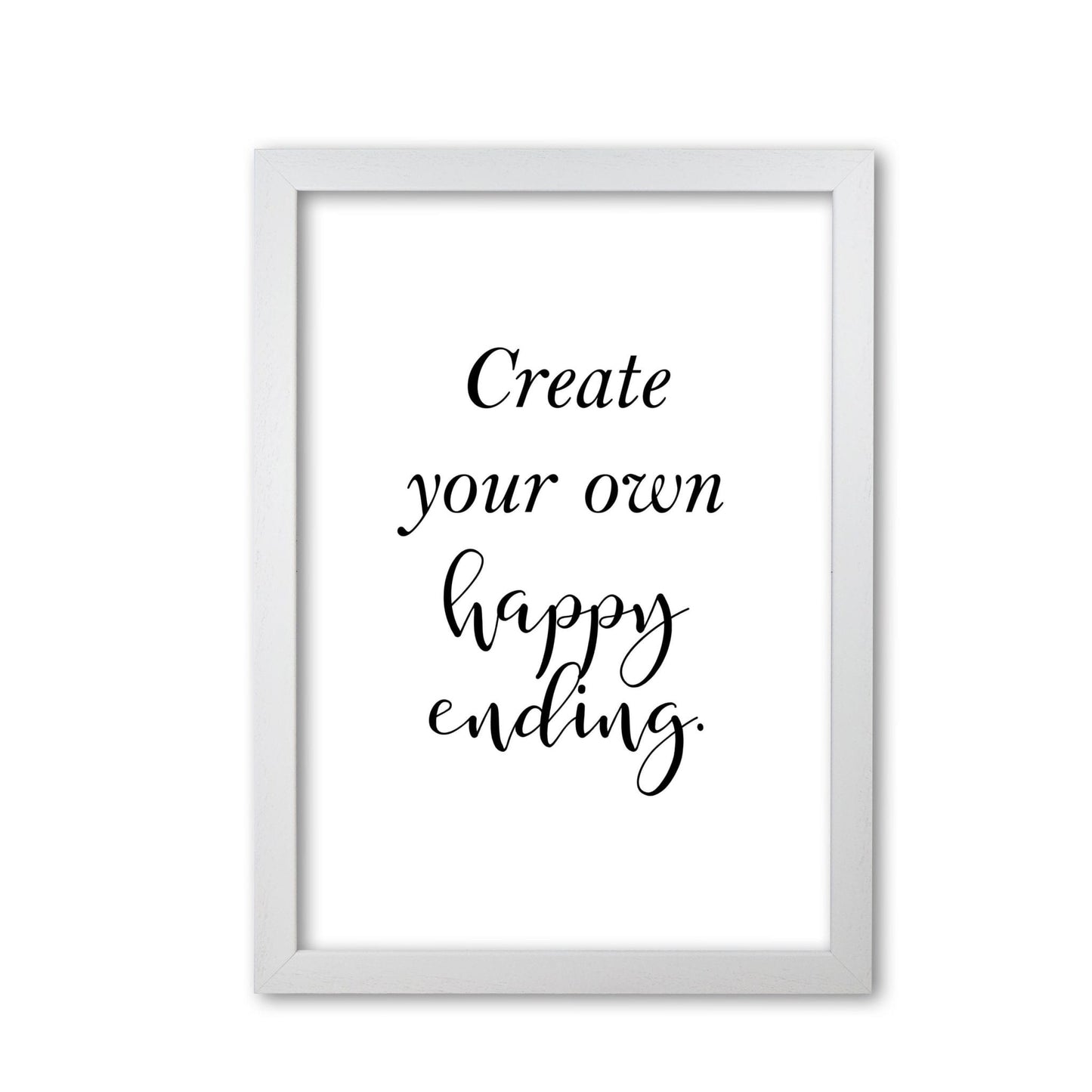 Erstellen Sie Ihre eigene Happy Ending gerahmte Typografie Wandkunst Druck