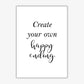 Erstellen Sie Ihre eigene Happy Ending gerahmte Typografie Wandkunst Druck
