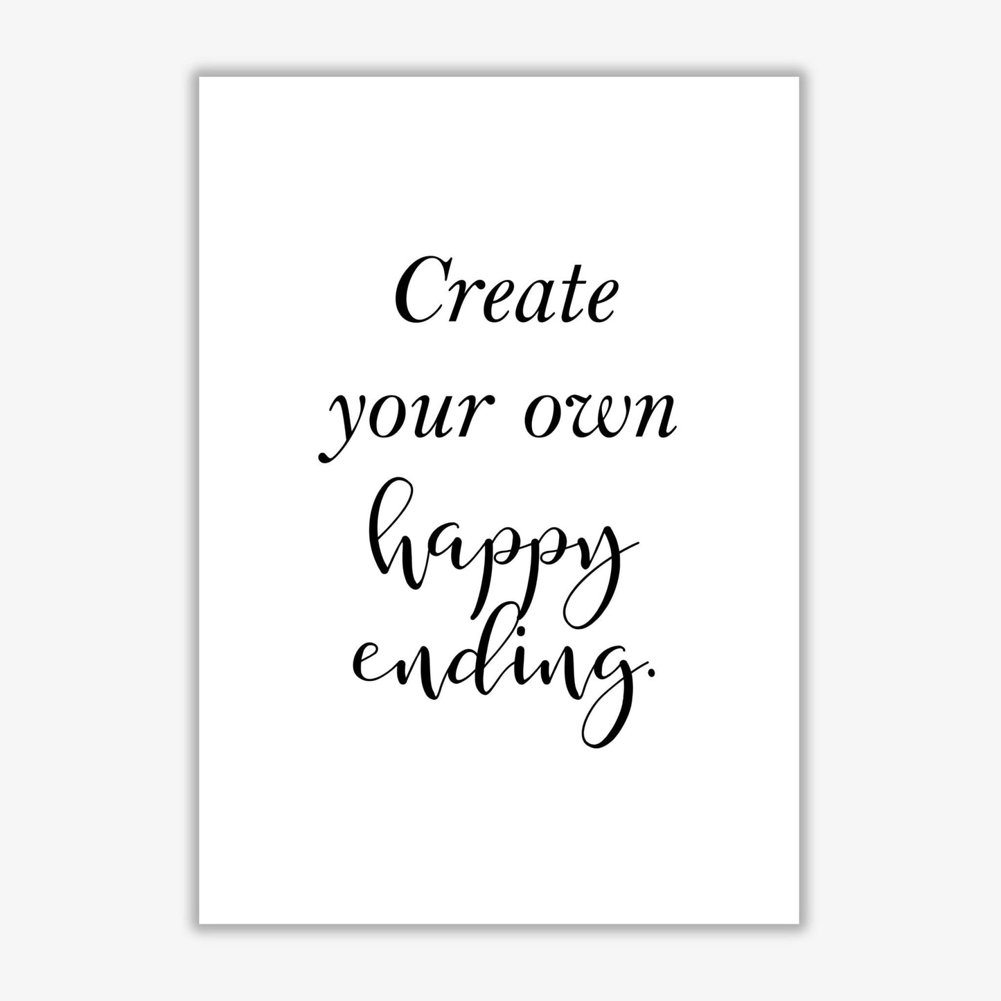 Erstellen Sie Ihre eigene Happy Ending gerahmte Typografie Wandkunst Druck