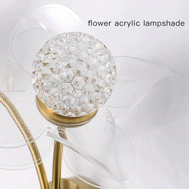 Elegante Goldblume LED-Wandleuchte für moderne Schlafzimmer