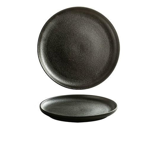 Frendorf | Kreativ Frosted Black Western Platte Einfache Mode Keramikplatte