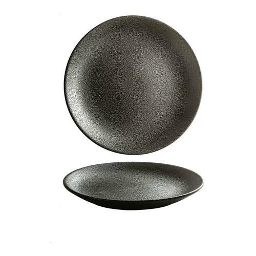 Frendorf | Kreativ Frosted Black Western Platte Einfache Mode Keramikplatte
