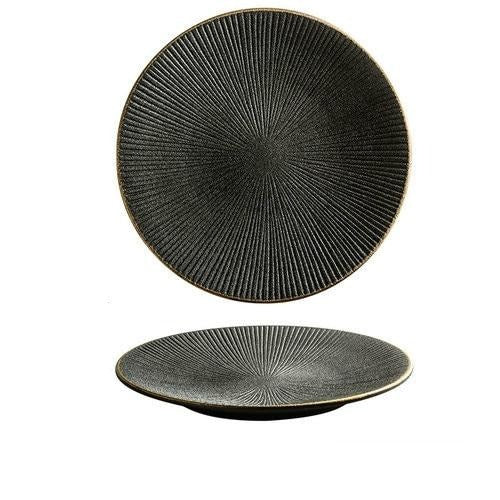 Frendorf | Kreativ Frosted Black Western Platte Einfache Mode Keramikplatte