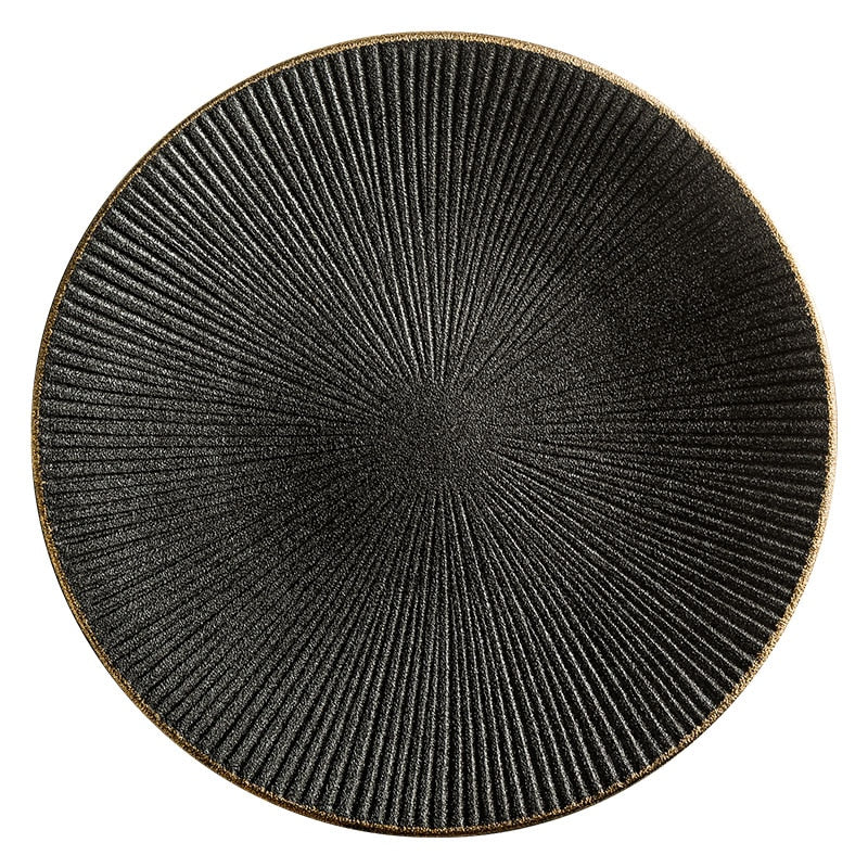 Frendorf | Kreativ Frosted Black Western Platte Einfache Mode Keramikplatte