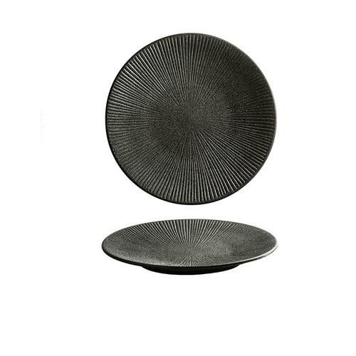 Frendorf | Kreativ Frosted Black Western Platte Einfache Mode Keramikplatte