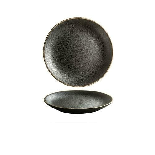 Frendorf | Kreativ Frosted Black Western Platte Einfache Mode Keramikplatte
