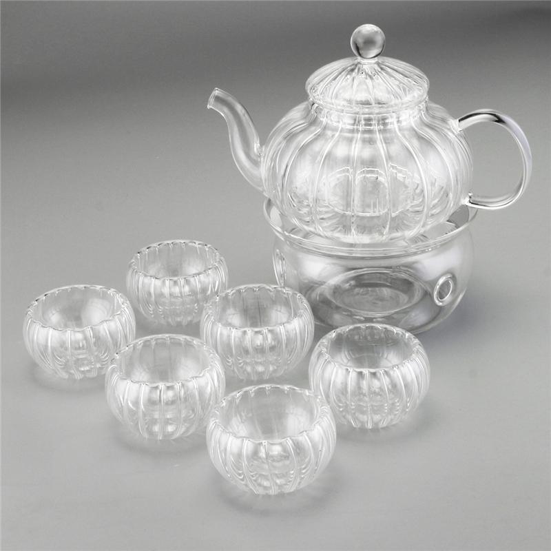 Kristallklar Glas Teekannen Set