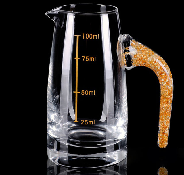 Kristall Likör Spirituosen Schnapsglas Box Gold Dickboden Weingläser