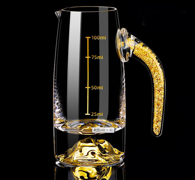 Kristall Likör Spirituosen Schnapsglas Box Gold Dickboden Weingläser