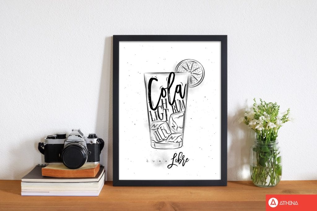 Cuba Libre Cocktail Moderne Druck, Gerahmte Küchen Wandkunst