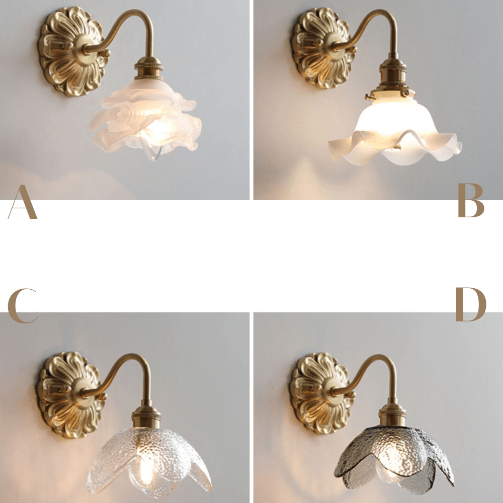 Frendorf | AuroraBow Wandleuchte mit gebogenem Schwanenhals | Glas & Messing | Vintage Stil | Perfekte Wohnraumbeleuchtung