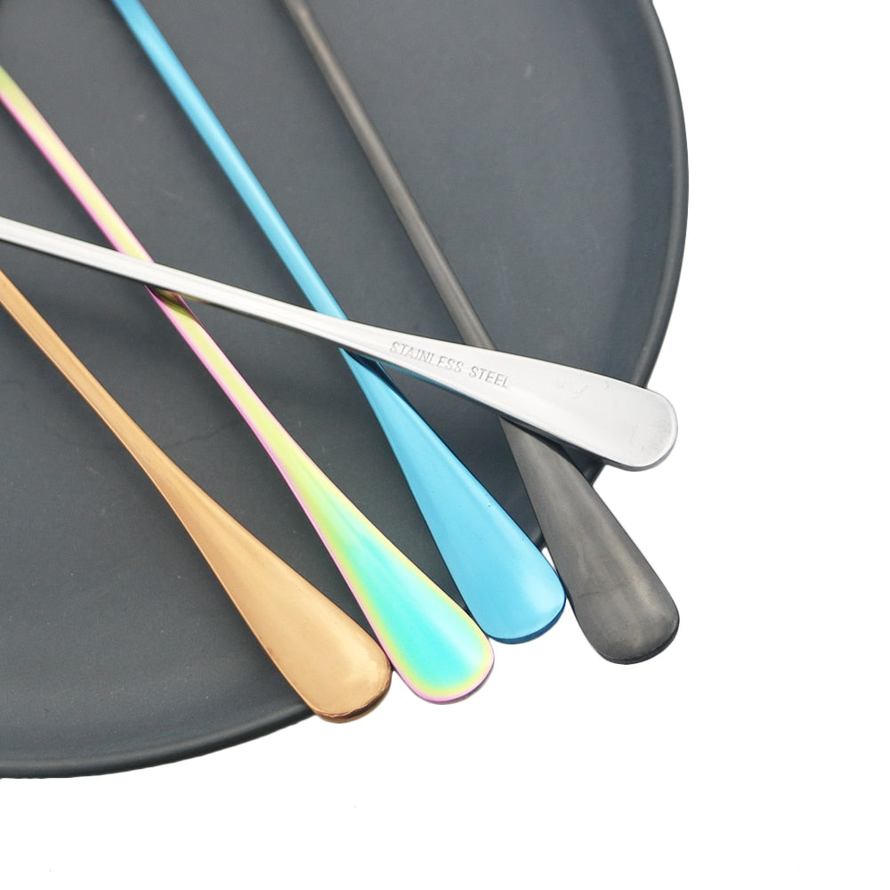 1-4 Stück Besteck Bunte Regenbogen Geschirr Set mit Langem Griff