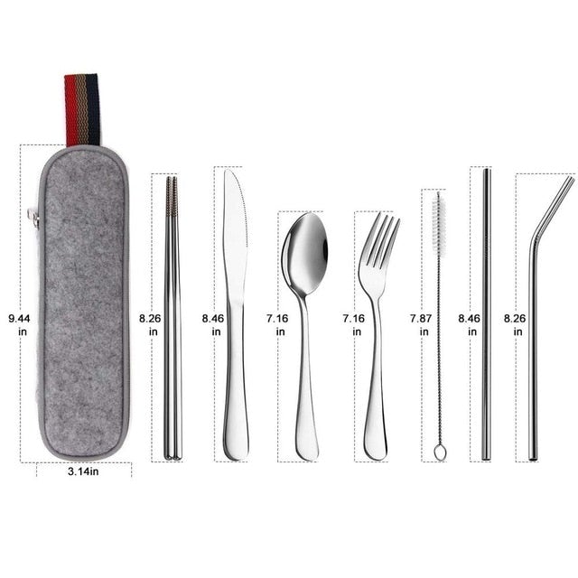 Besteckset mit tragbarem Etui