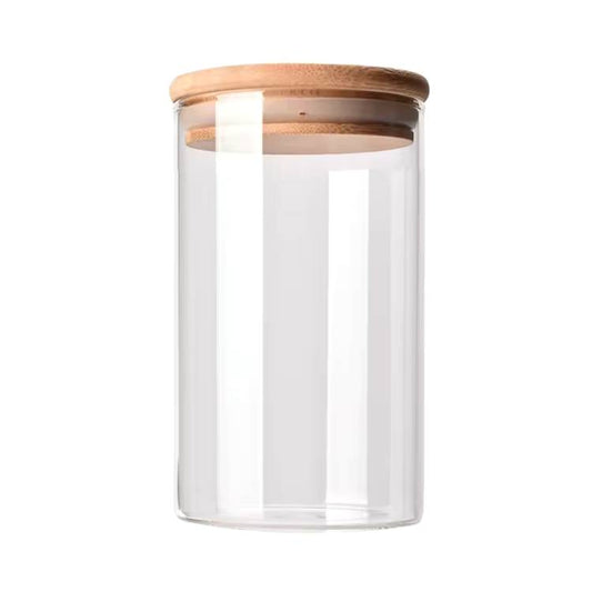 Frendorf | 300ml Zylinder Aufbewahrungsglas mit Bambusdeckel