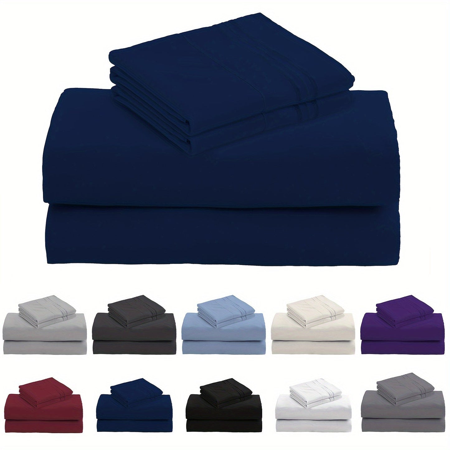 3/4-Teil 15" Tiefe Tasche Bettwäsche Set – Superweiche Mikrofaser-Bettlaken, kühlend und atmungsaktiv, luxuriöse Hotel-Spannbetttücher (enthält 1 Bettlaken, 1 Spannbettlaken und 1/2 Kissenbezüge)