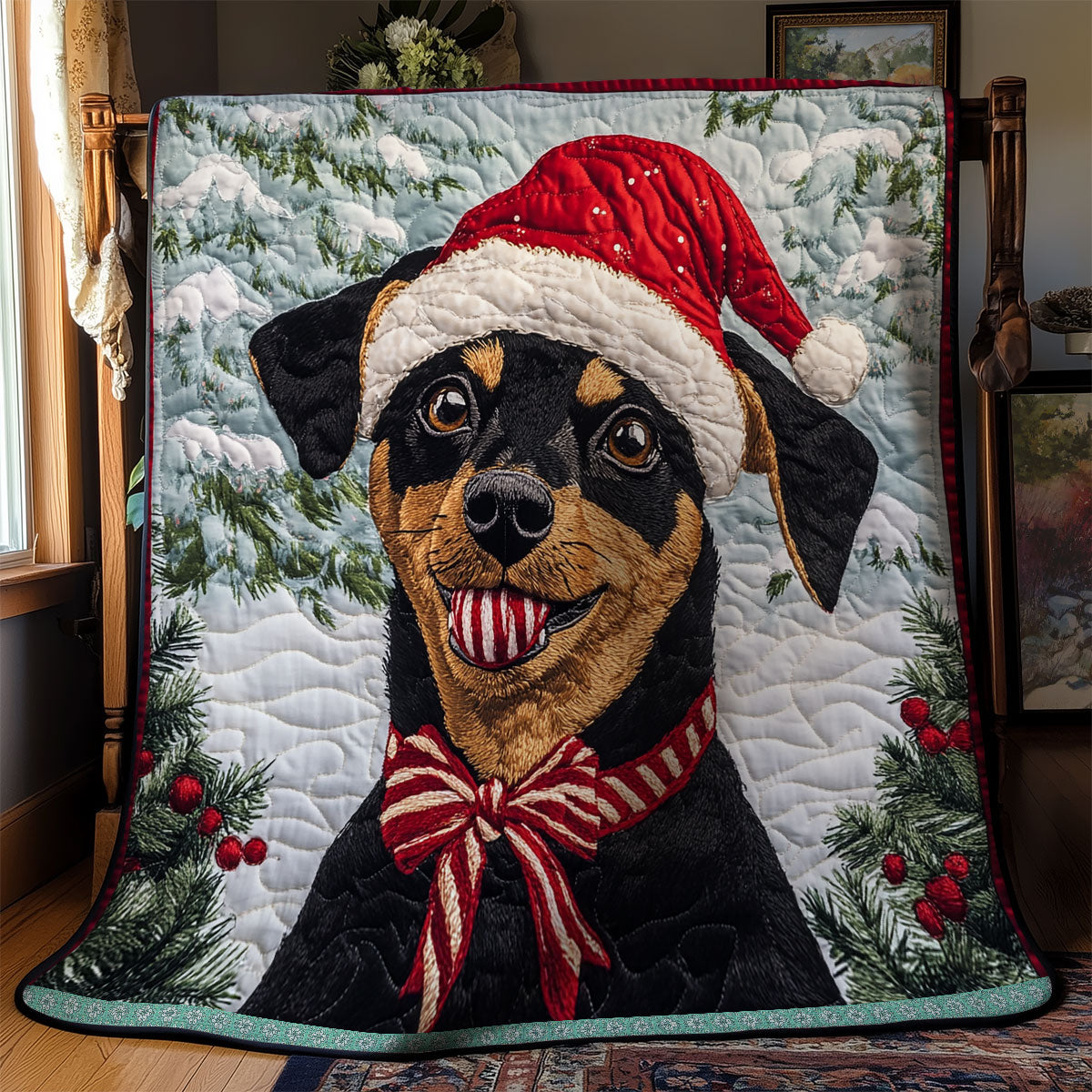Hund Weihnachtsdecke