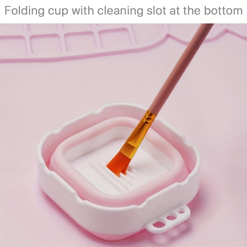 Frendorf | Silikonmalerei Matte mit Palette und Pinselhalter – Langlebig und Flexibel